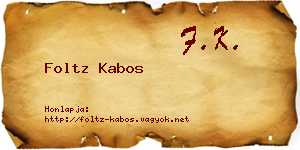 Foltz Kabos névjegykártya